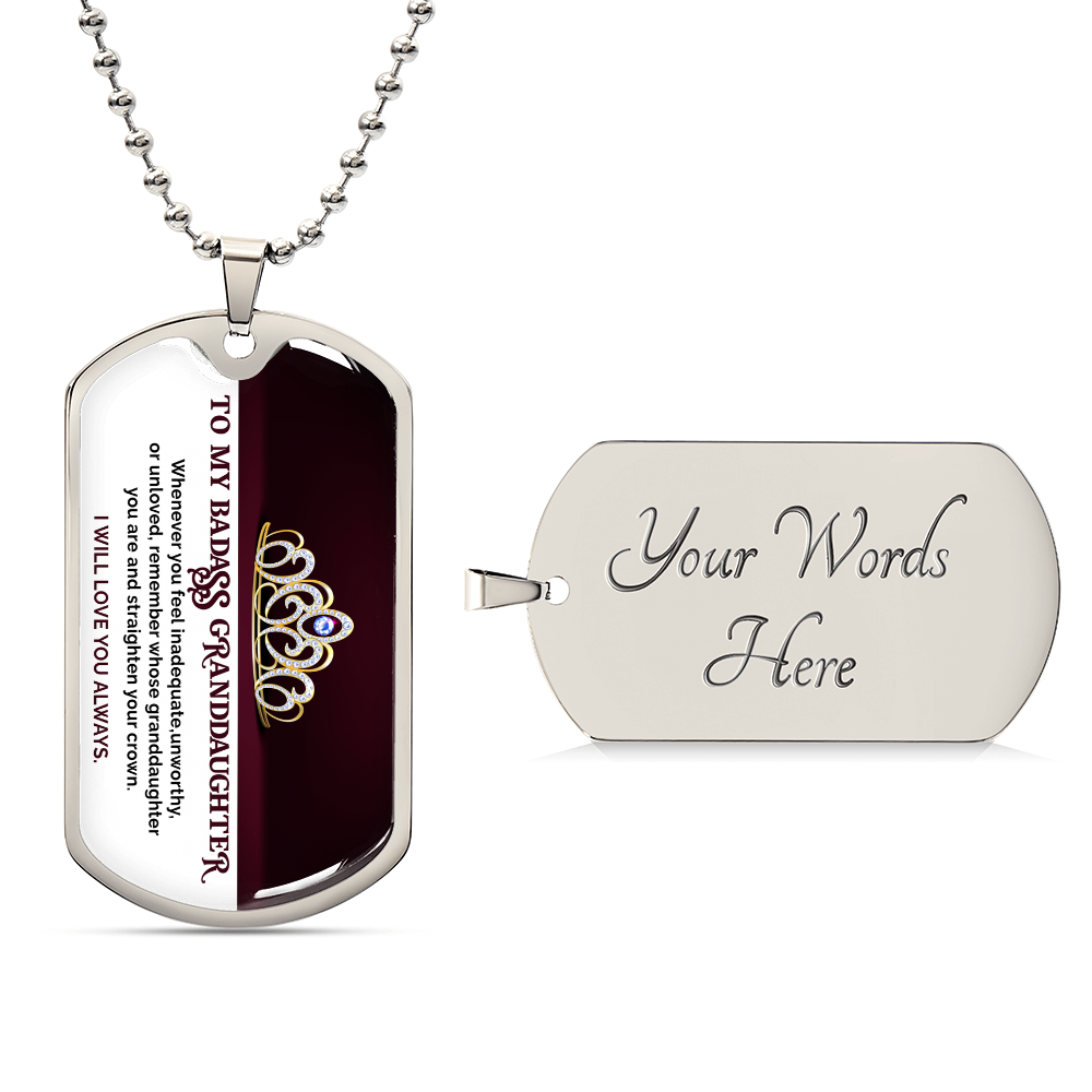 My Badass Granddaughter – Dog Tag Necklace
