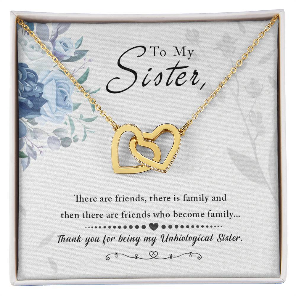 To My Sister – Interlocking Hearts Necklace