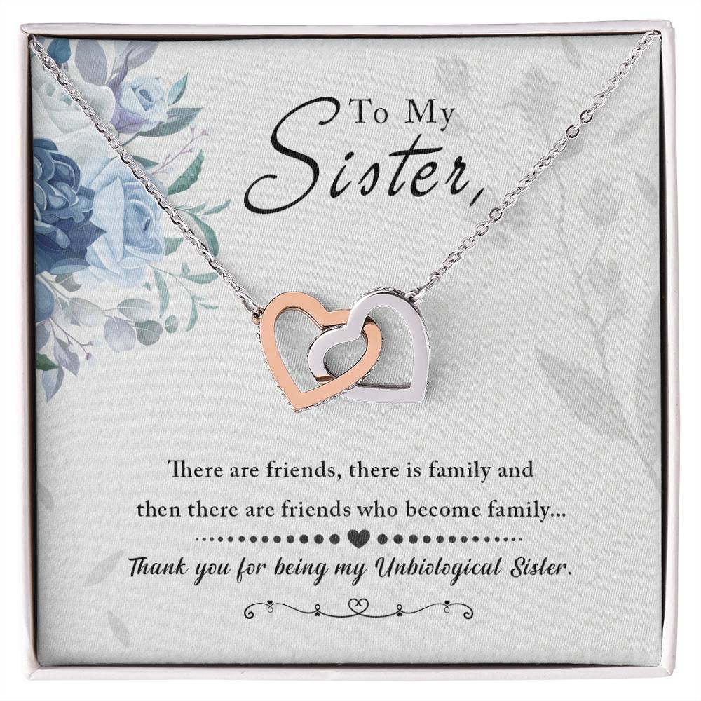 To My Sister – Interlocking Hearts Necklace