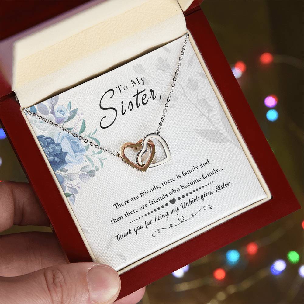 To My Sister – Interlocking Hearts Necklace