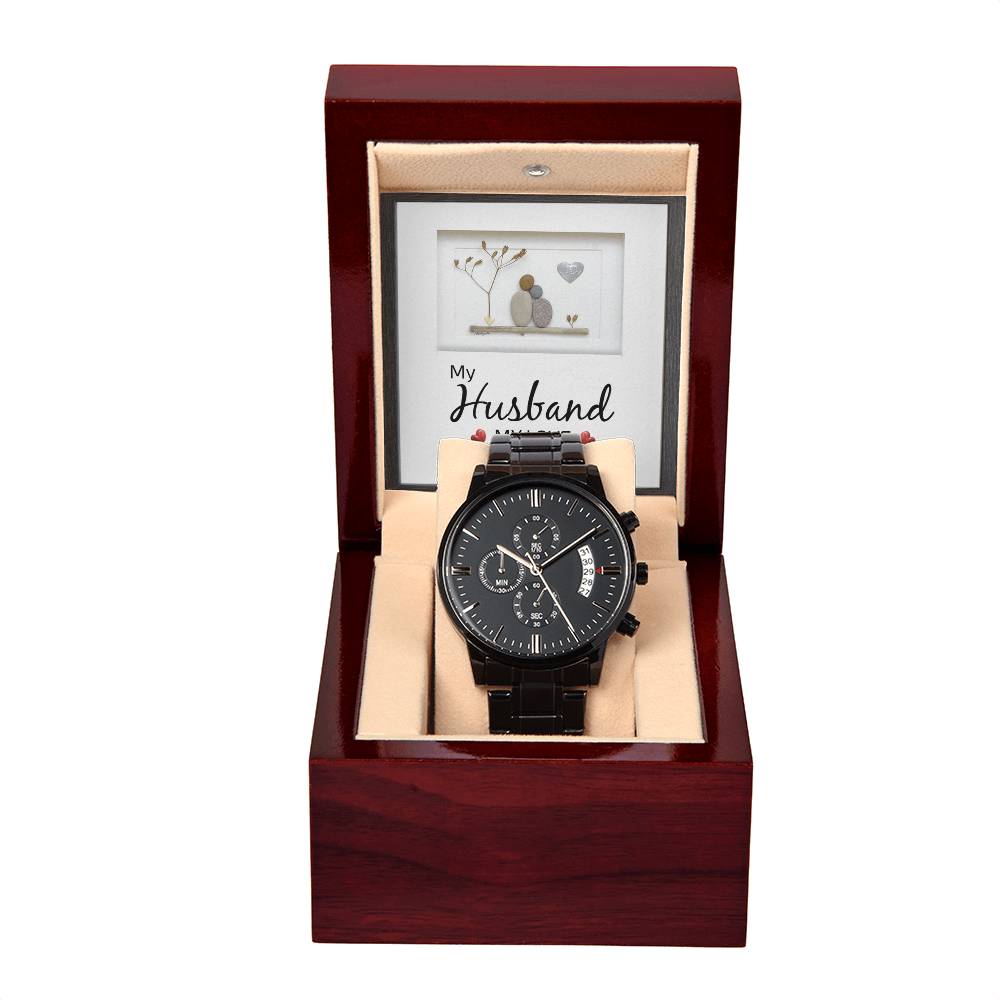 My Husband My Love – Black Chronograph Watch