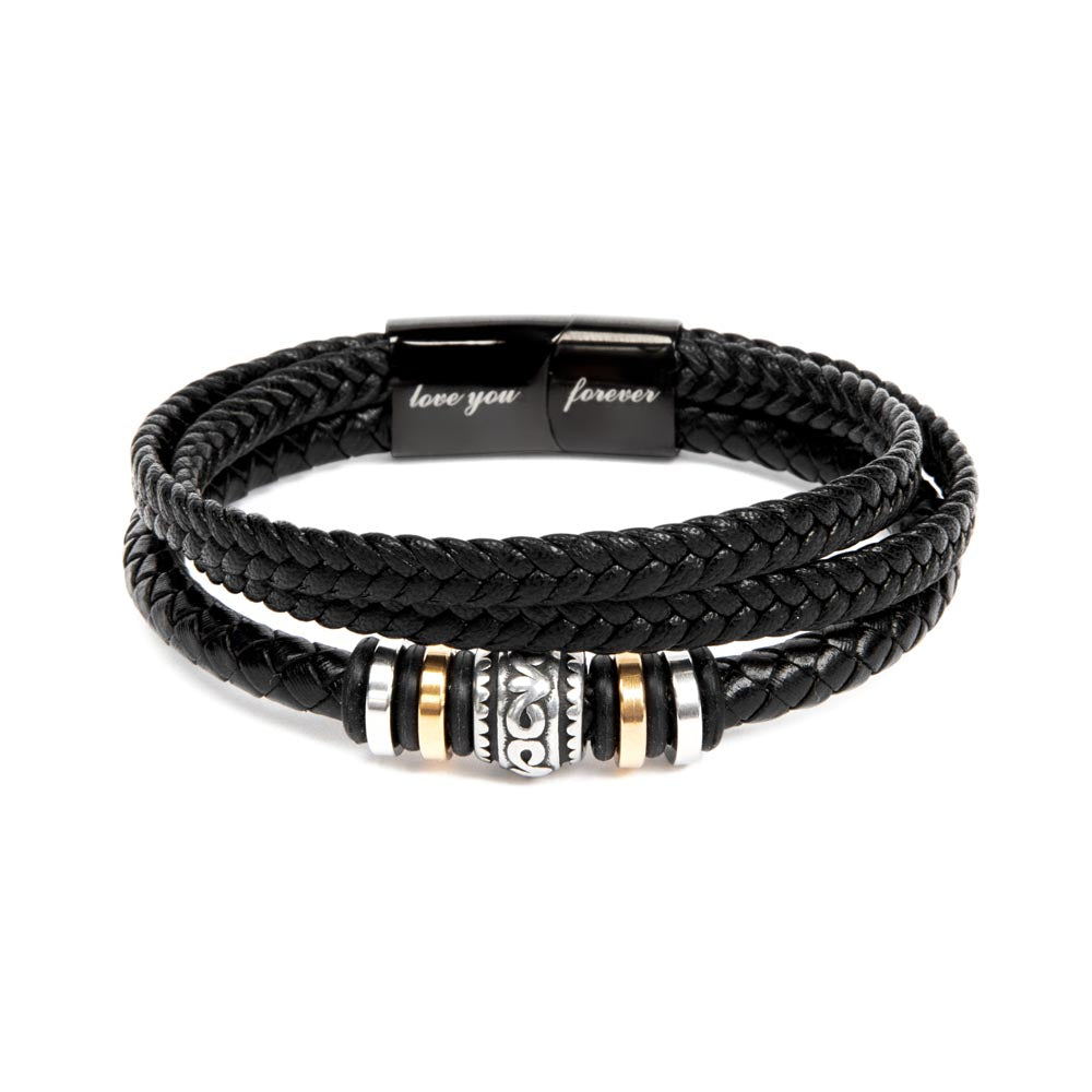 To My Son – Men's Leather Bracelet