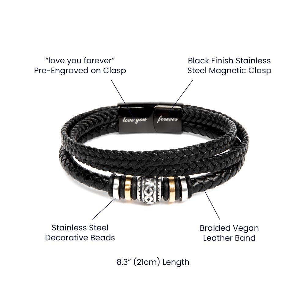 To My Son – Men's Leather Bracelet