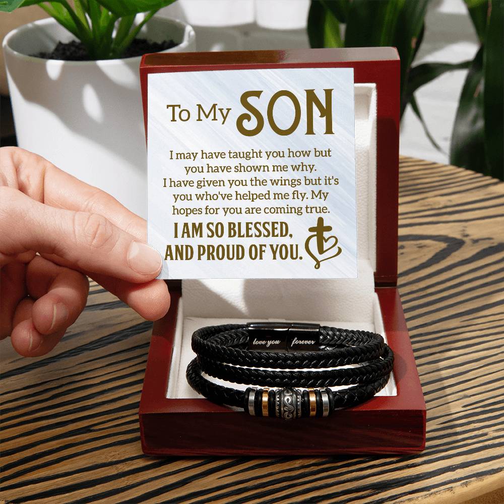 To My Son – Men's Leather Bracelet