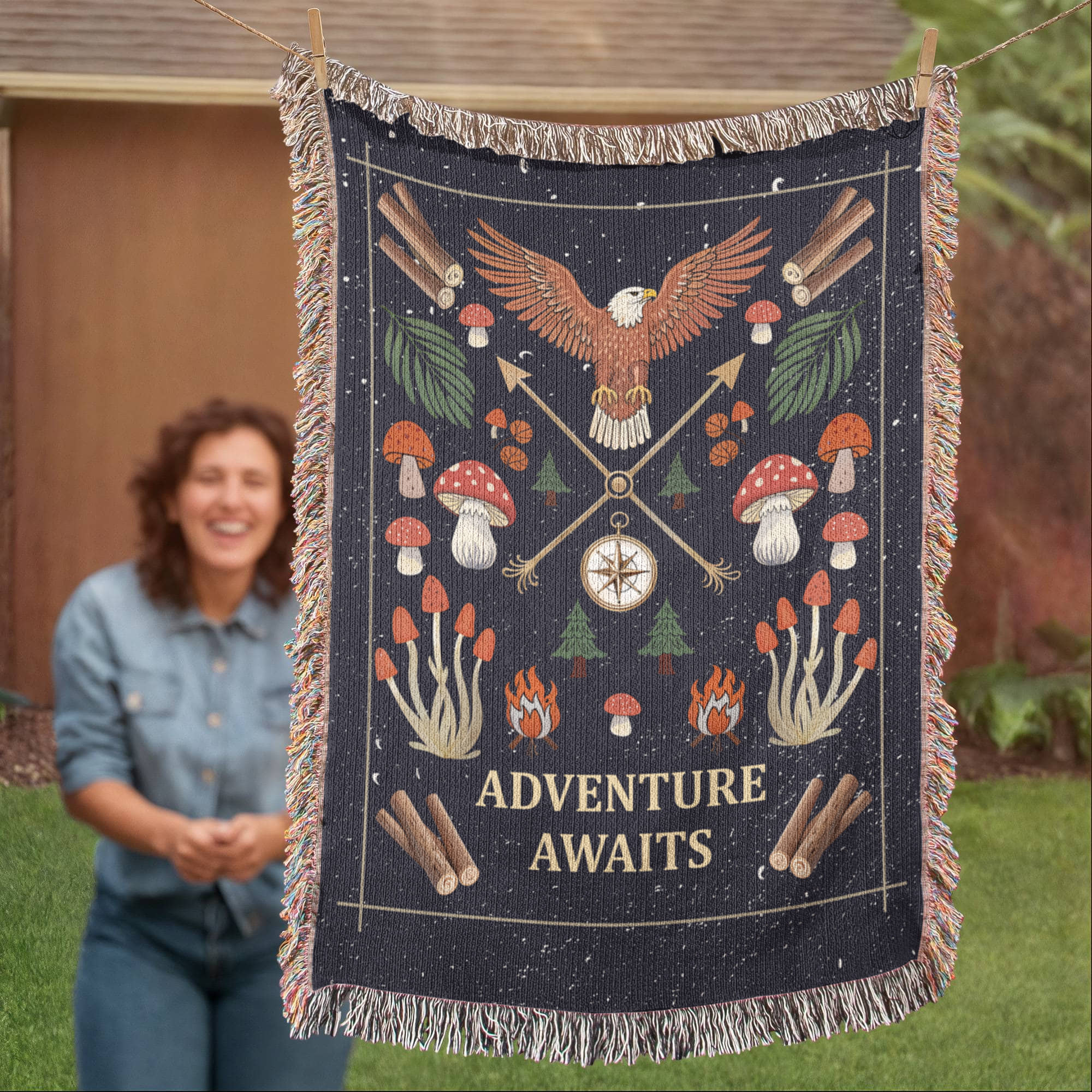 Adventure Awaits Woven Blanket