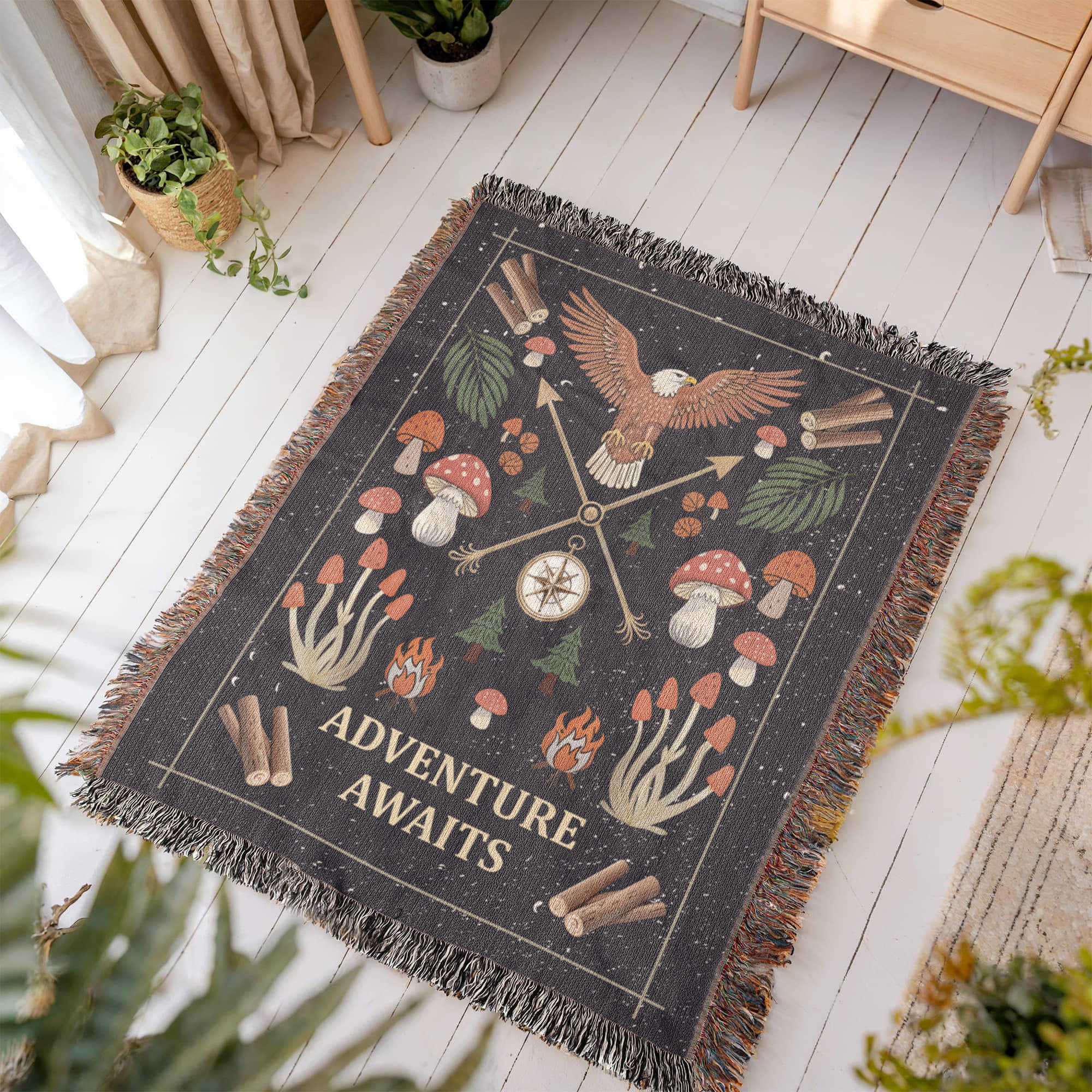 Adventure Awaits Woven Blanket