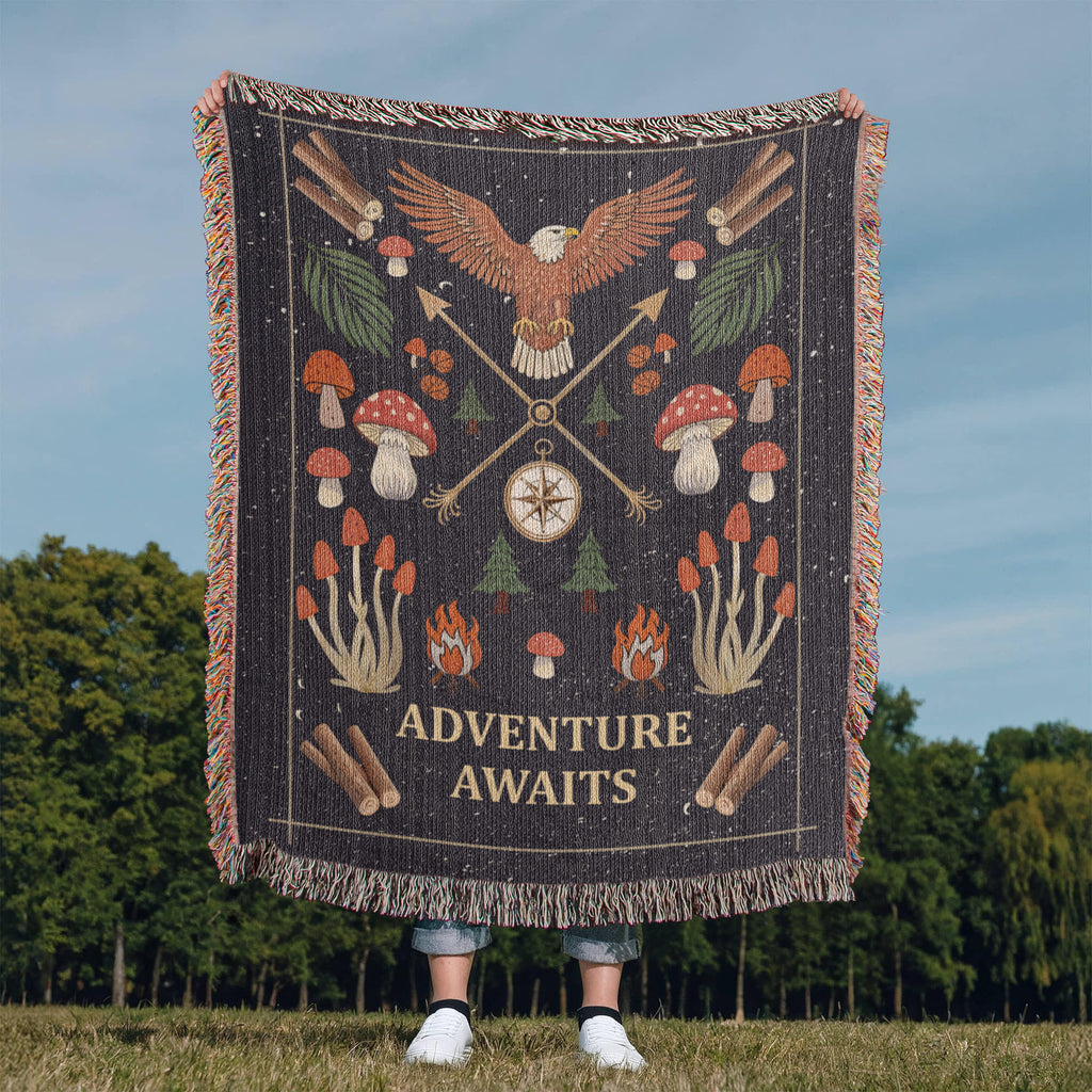 Adventure Awaits Woven Blanket