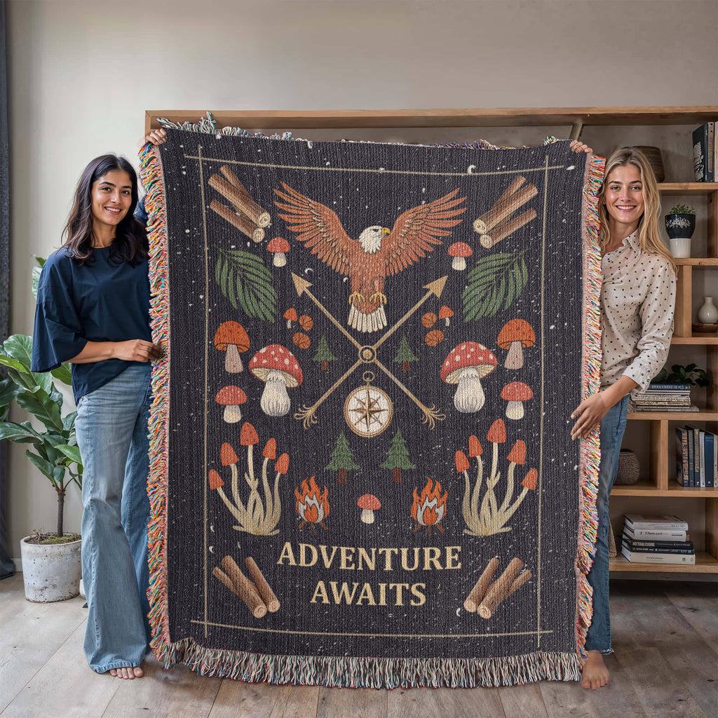 Adventure Awaits Woven Blanket