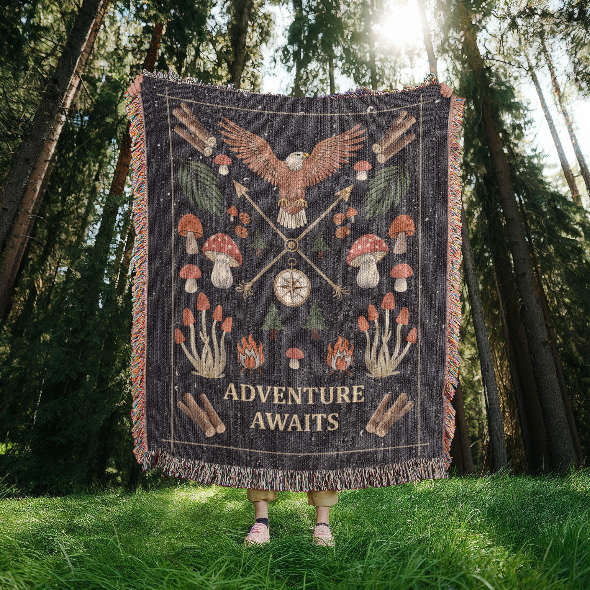 Adventure Awaits Woven Blanket